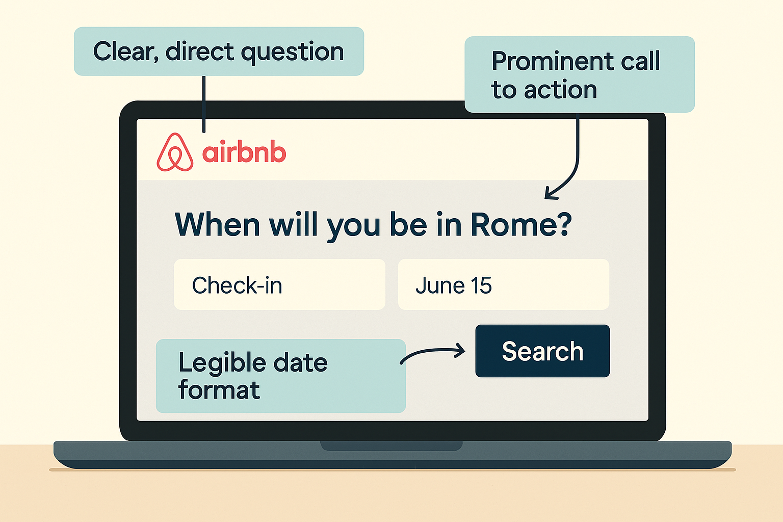 Airbnb UI with NarraUX microcopy annotations